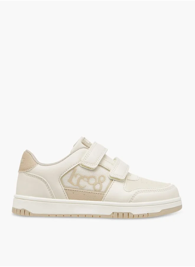 لي كوبر Boy's Logo Applique Sneakers with Hook and Loop Closure