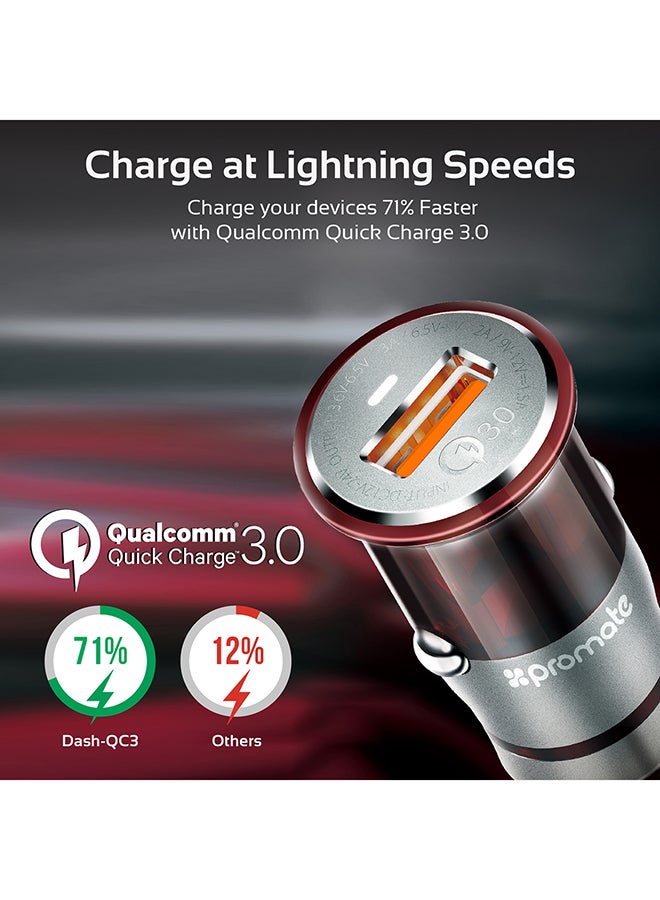 PROMATE Qualcomm Quick Charge 3.0 Car Charger Black - Image 2