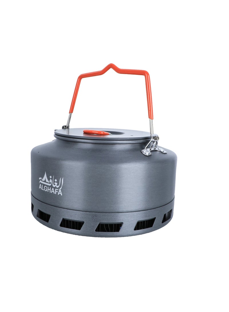 ALGHAFA teapot for camping, aluminum teapot for camping and hiking Developer ,  Gray colour, 1 liter capacity  - Image 1