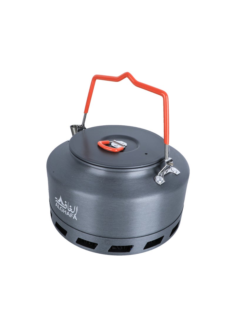 ALGHAFA teapot for camping, aluminum teapot for camping and hiking Developer ,  Gray colour, 1 liter capacity  - Image 2