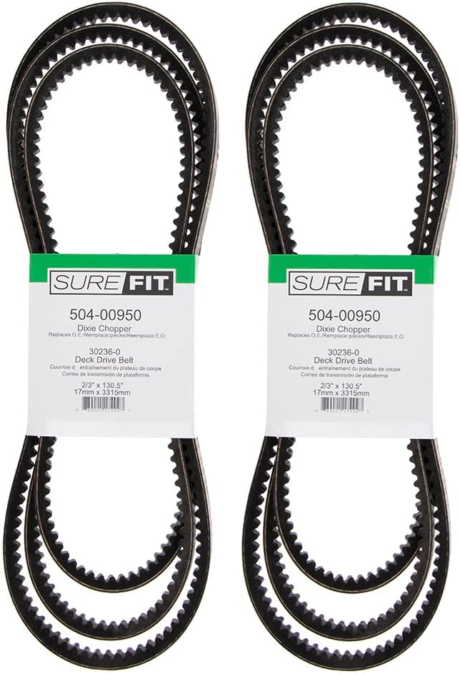 Surefit SureFit Deck Drive Belts Replacement for Dixie Chopper 302360 60 Cut ZTR XXW Hydro Lawn Mowers 2 Pack  - Image 1