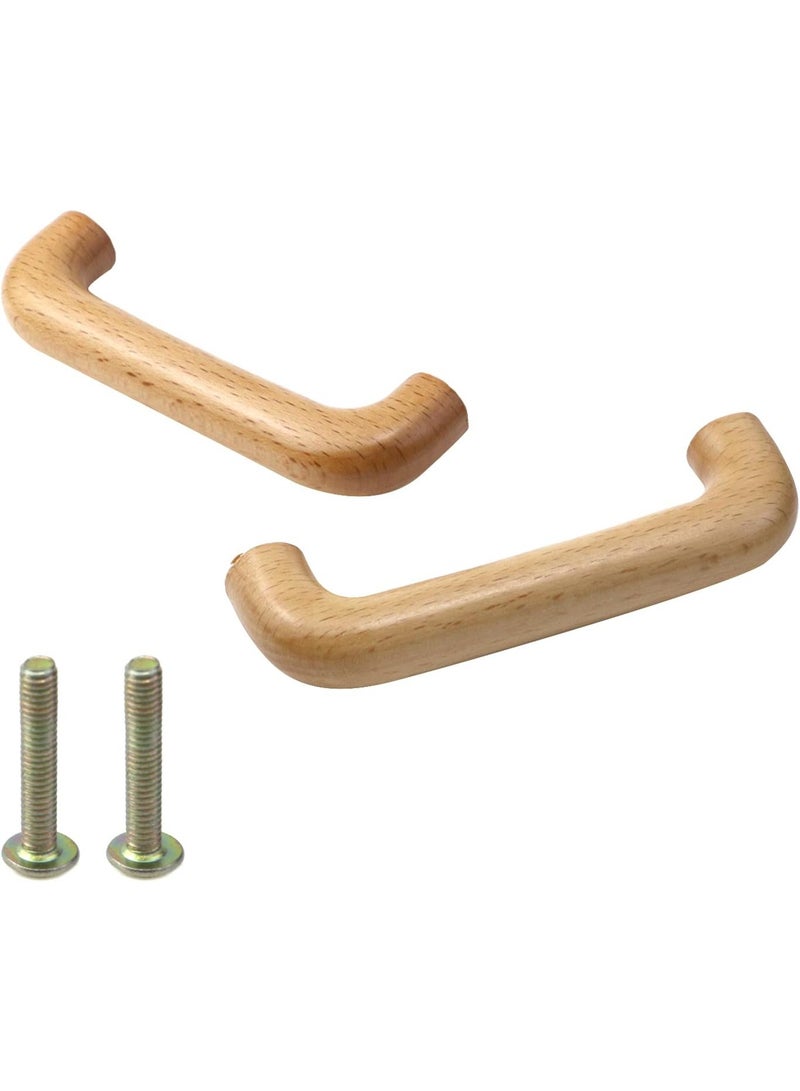4pcs الخشب الدرج سحب واضح مغلفة مقبض خشبي جسر على شكل قوس سحب لخزانات المطبخ أثاث خزانة الملابس خزانة الدرج المقابض سحب المقبضات (3.78 "/ 96mm ثقب المركز) - Image 3
