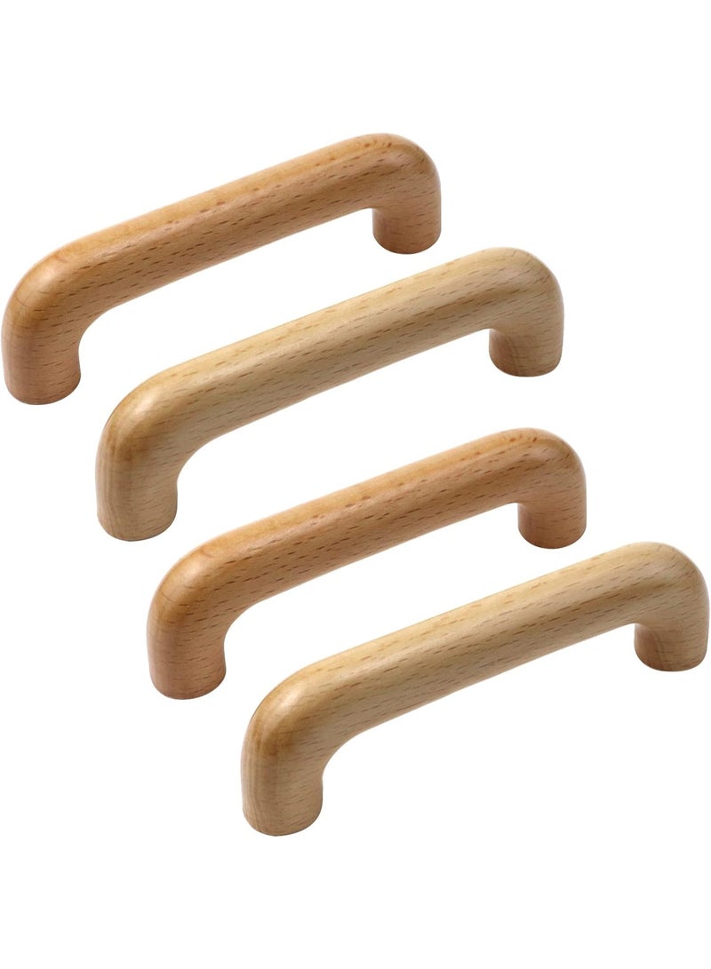 4pcs الخشب الدرج سحب واضح مغلفة مقبض خشبي جسر على شكل قوس سحب لخزانات المطبخ أثاث خزانة الملابس خزانة الدرج المقابض سحب المقبضات (3.78 "/ 96mm ثقب المركز) - Image 1