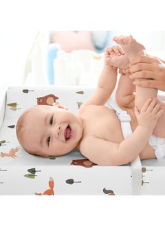 Sweet Jojo Designs Sweet Jojo Designs Woodland Animals Boy Girl Gender Neutral Unisex Baby Changing Pad Cover Sheet Infant Newborn Diaper Table Change Mat Cover Sage Green Beige Watercolor Forest Animal Brown Bear Fox  - Image 3