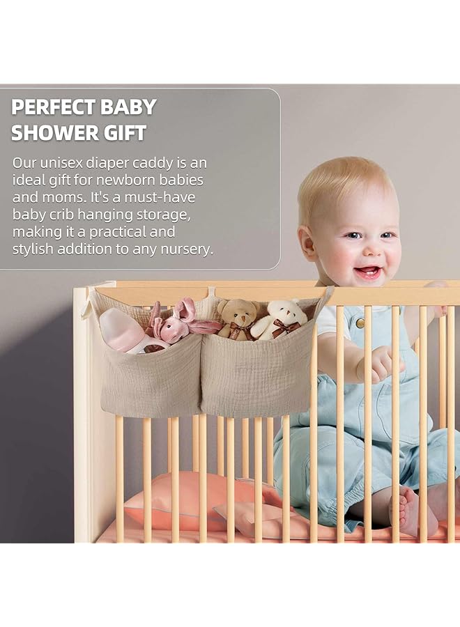 كاست ويف منظم وحامل حفاضات متعدد الوظائف لطاولة تغيير الحفاضات وسرير الأطفال، حل تخزين أنيق لمستلزمات الطفل الأساسية، لون كاكي، 8×15 بوصة - Image 5