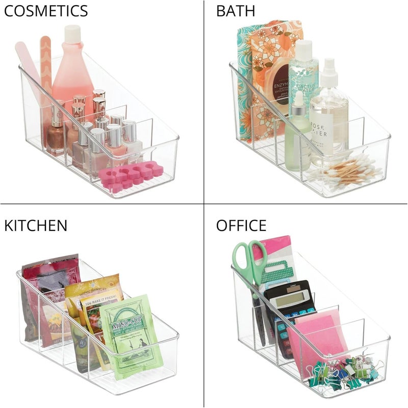 mDesign Large Plastic Food Packet Organizer Caddy for Fridge or Freezer- Storage for Kitchen, Pantry, Cabinet, Countertop - Spice Pouches, Dressing Mixes, Hot Chocolate, Rice, Taco Seasoning - Clear - Image 5