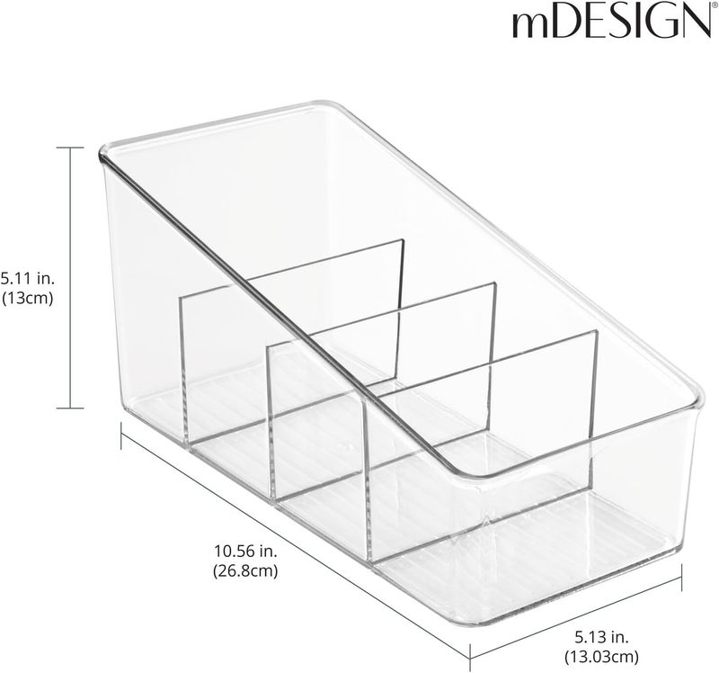 mDesign Large Plastic Food Packet Organizer Caddy for Fridge or Freezer- Storage for Kitchen, Pantry, Cabinet, Countertop - Spice Pouches, Dressing Mixes, Hot Chocolate, Rice, Taco Seasoning - Clear - Image 3
