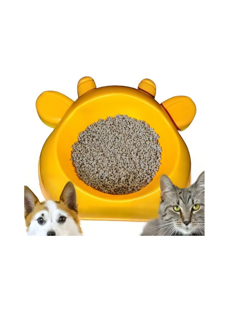 Heavy Duty Pet Feeder - Food and Water Bowls for Pets - Puppies, Size Large Dogs and Cats - Non Slip - Anti Choke - Easy to Use, Easy to Wash Made of Food-Grade Material, Non-Toxic (yellow) - Image 1