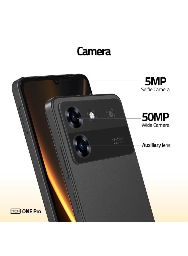 TCH One Pro Black Smartphone 6GB+6GB RAM 128GB (International Version)  + D6 Black Wireless Earbuds International Version - Image 3