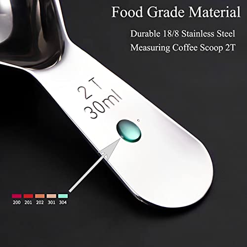 ITXIYC Coffee Scoop 18/8 Stainless Steel Measuring 2 Tablespoon Reusable Measure Spoon Good Size For Coffee Bean Canister Easy To Storage(2 Tbls Scoop Silver 1PC) - Image 3