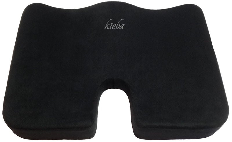 Kieba Coccyx Seat Cushion Large Orthopedic Tailbone Pillow Ultra Premium 100 Memory Foam Seat Cushion for Sciatica Back and Tailbone Pain Black