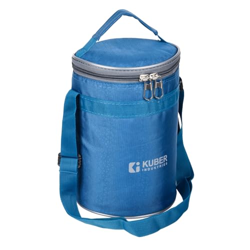 Kuber Industries Insulated Lunch Bag for Office, College, Adults - Reusable with Handle - Sky Blue - Image 1