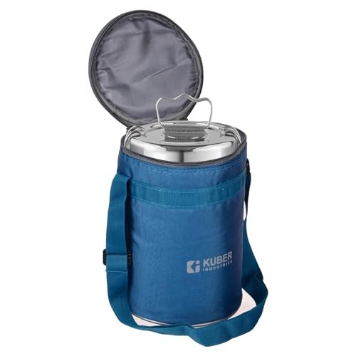 Kuber Industries Insulated Lunch Bag for Office, College, Adults - Reusable with Handle - Sky Blue - Image 4