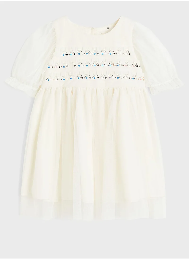 H&M Kids Embellished Tulle Midi Dress