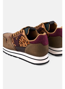 Victoria Women Animal Print Lace Up Casual Shoes, Brown  - Image 2