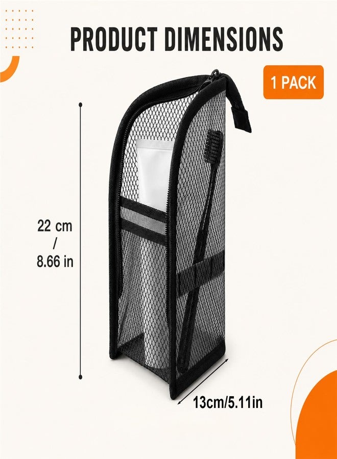 hinbkenla Standing Toiletry Bag,Portable Lightweight Travel Toiletry Bag,Self Standing Travel Toiletry Pouch Foldable Clear Hanging Travel Toiletry Bag Cosmetic Organiser Storage(Black) - Image 2