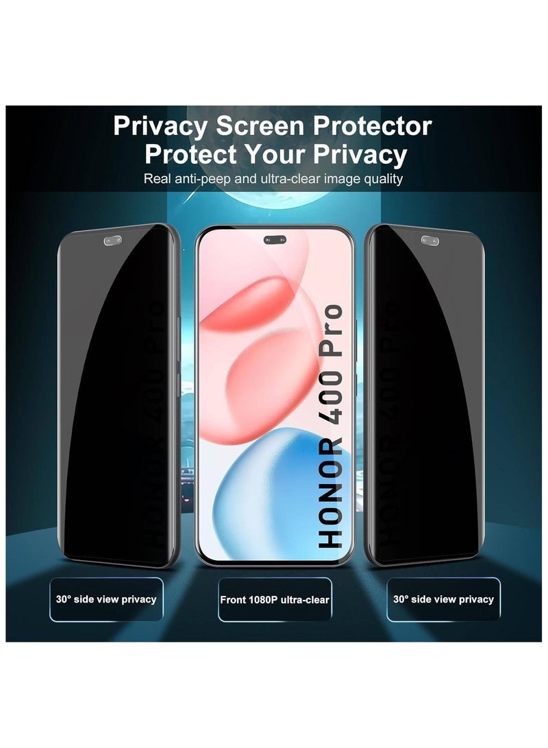 2-Pack Privacy Screen Protector Compatible with Honor 400 Pro 5G 2025, 9H Tempered Glass Screen Protector Anti-spy, Scratch-resistant, Shockproof, Bubble-free, Privacy Protection for Honor 400 Pro - Image 2