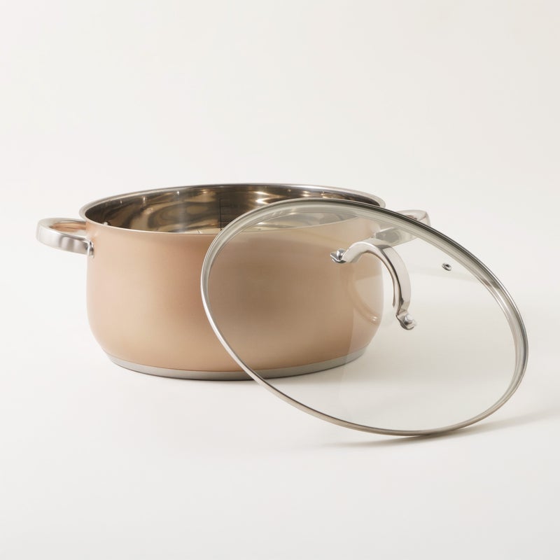 Alberto 7pcs stainless steel cookware set, gold - Image 4