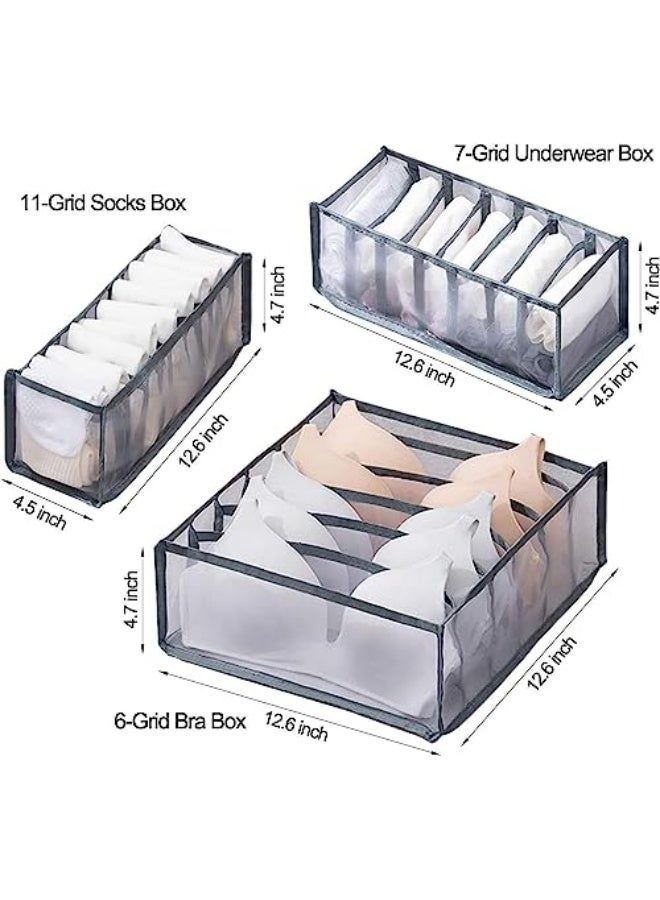 Underwear Drawer Organiser Clothes,Clothes Organizer,Cabinet Storage Box,Closet Fabric Organizer Foldable Dividers Storage Drawer Storage Box for Underwear,Bras,Socks,Neck Ties 3 Set - Image 3