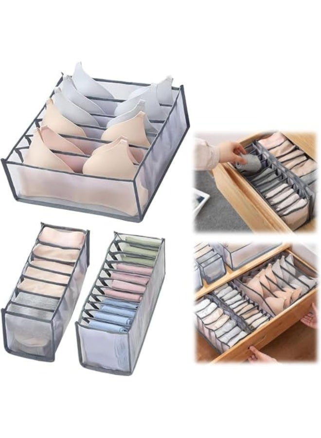 Underwear Drawer Organiser Clothes,Clothes Organizer,Cabinet Storage Box,Closet Fabric Organizer Foldable Dividers Storage Drawer Storage Box for Underwear,Bras,Socks,Neck Ties 3 Set - Image 1