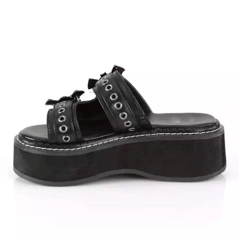 التجارة الخارجية أحذية نسائية 2024 الصيف الجديد من فم السمك الخفافيش صنادل سميكة وحذاء صنادل نسائية وداك بانك سبايس فيرلز - Image 5