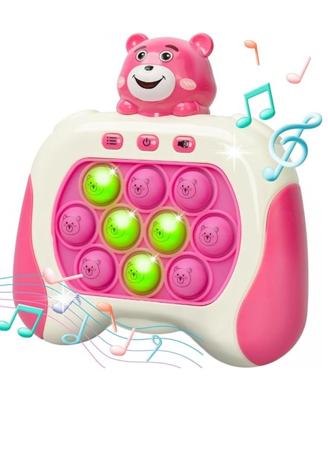 Marlo & Buzz Quick Push Game Toy With Popit Game Controller, Pop Fidget Animal With Led Electronic Popper - Improve Kids Reaction Speed And Reflexes, Fast Bubble Light Toy, Pocket Games
