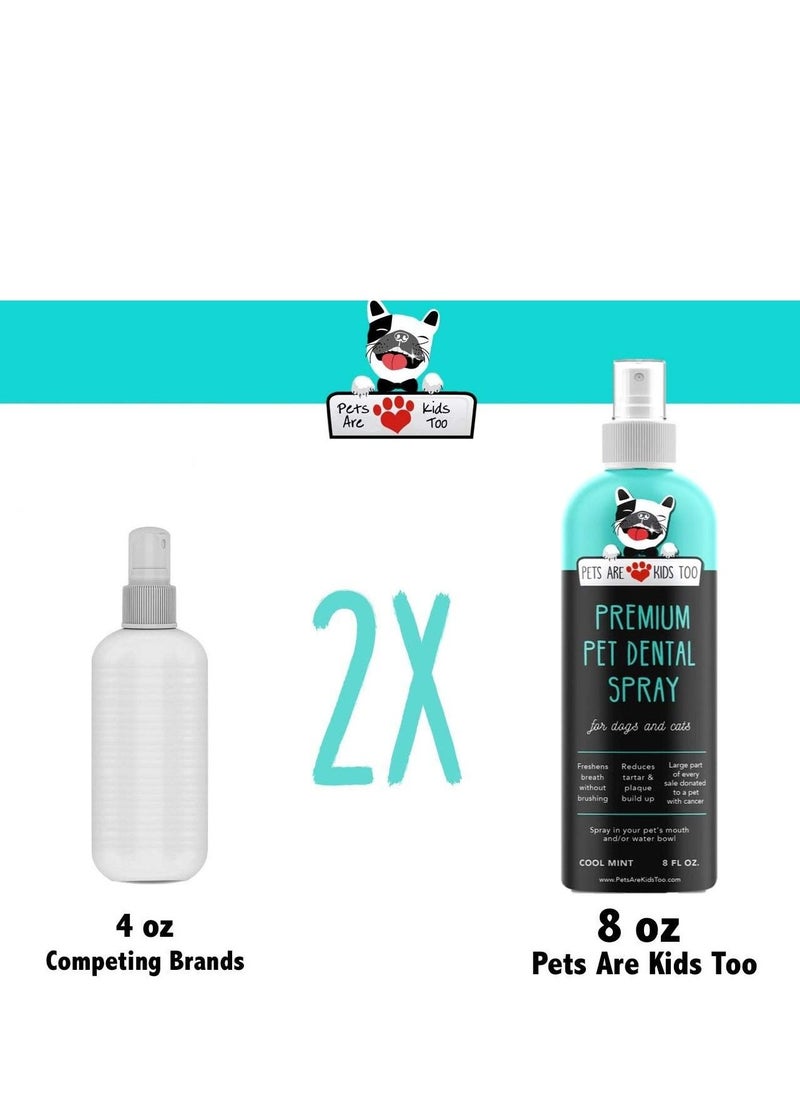 Pets Are Kids Too Pets Are Kids Too Premium Pet Dental Spray Large - 8 fl oz- pack of 1 - Eliminate Bad Dog Breath & Bad Cat Breath Fights Plaque Tartar & Gum Disease Without Brushing Add to Water Digestive Aid  - Image 4