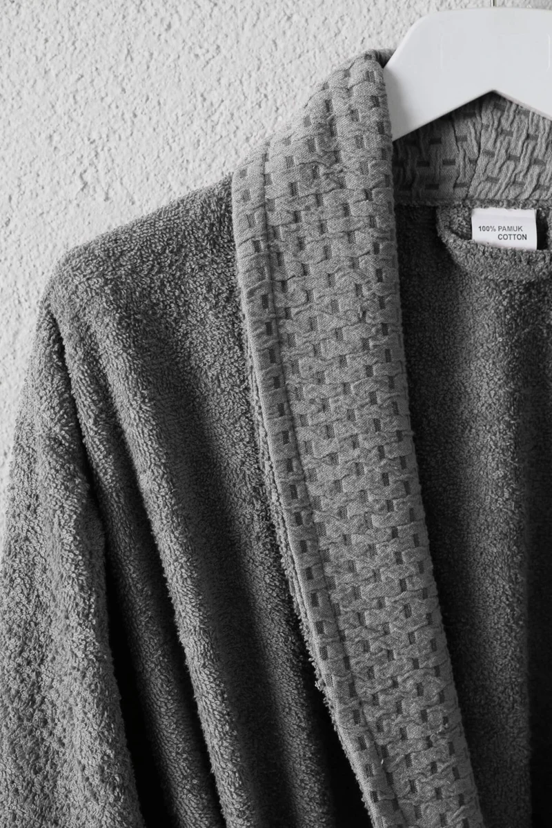 فافورا Tuwa Cotton XXL Size Single Bathrobe Set - Anthracite