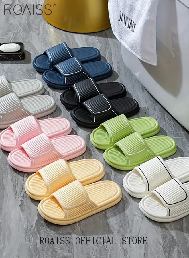 Unisex Pillow Slippers, Thick Sole Bath Slippers, Summer Beach Sandals, Non-slip Quick-drying Shower Slides, Lightweight House Slippers with Anti-Slip Sole and Ergonomic Design, Perfects for Bathroom, Bedroom, Living Room, Swimming Pool and Beach