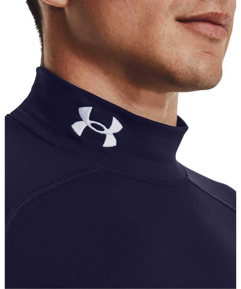 Under Armour Men's ColdGear Armour Compression Mock, Midnight Navy (410)/White, Medium - Image 2