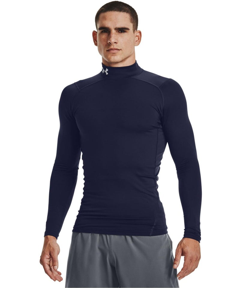 Under Armour Men's ColdGear Armour Compression Mock, Midnight Navy (410)/White, Medium - Image 1