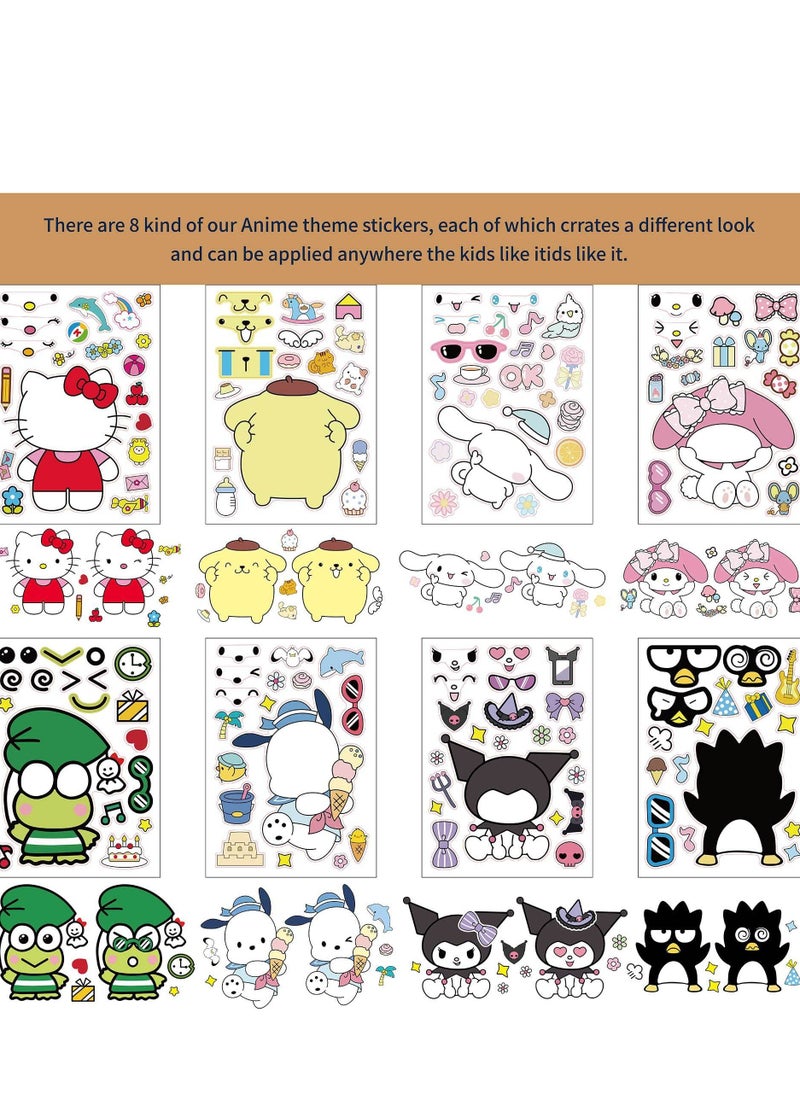 SYOSI 16 PCS Make A Face Sticker for Kids, Make Your Own Cartoon Sticker Sheets for Toddlers, Cartoon Party Favors Mix and Match Stickers Birthday Party Paper Craft Game Activities Fun Project  - Image 3