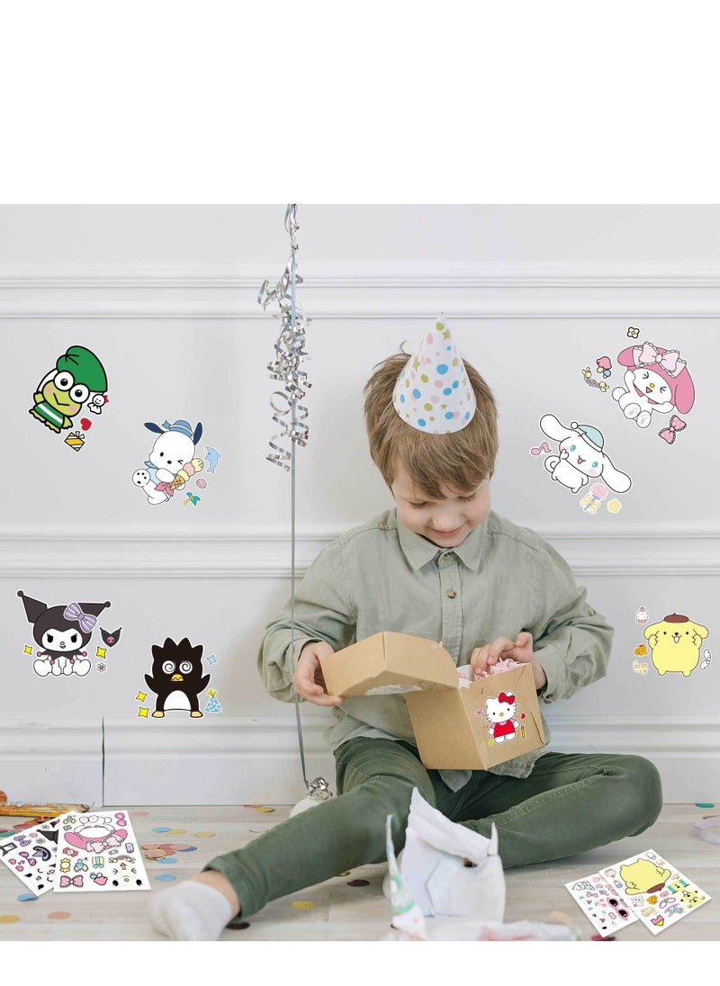SYOSI 16 PCS Make A Face Sticker for Kids, Make Your Own Cartoon Sticker Sheets for Toddlers, Cartoon Party Favors Mix and Match Stickers Birthday Party Paper Craft Game Activities Fun Project  - Image 4