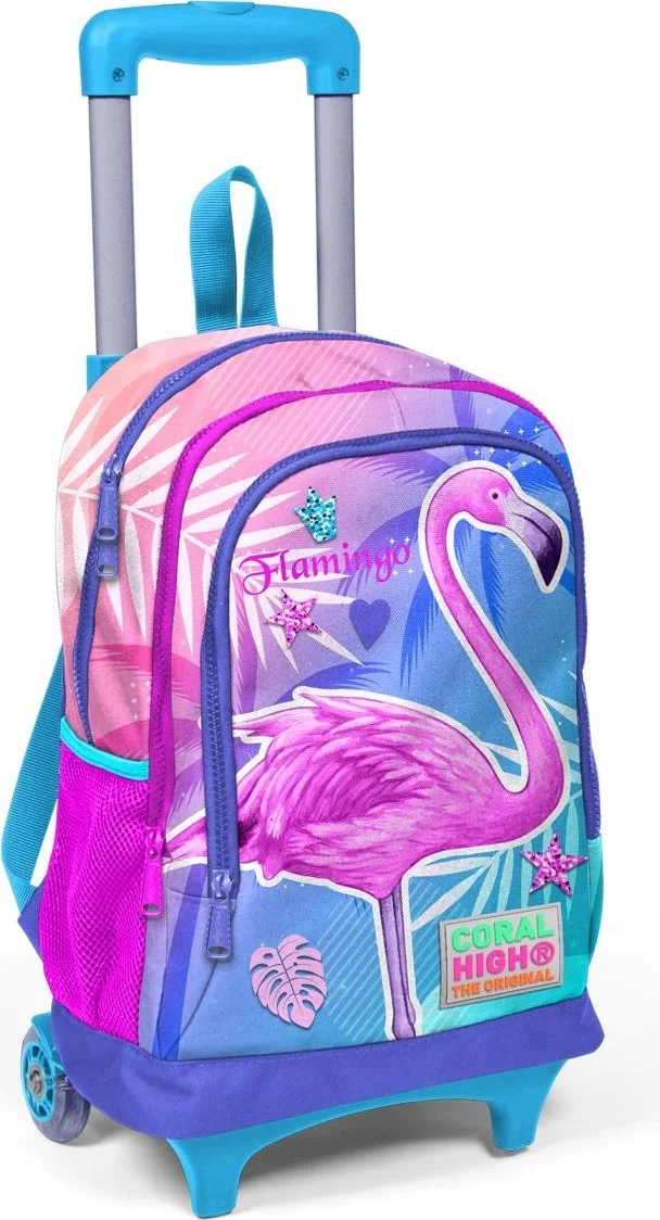 كورال هاي Kids Lavender Pink Flamingo Patterned 3-Piece School Bag Set SET0123905