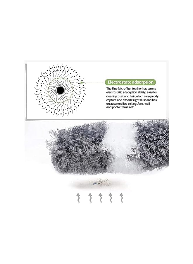 PROMASS promass Feather Duster, Microfiber Duster, Improved Long Pole Duster (30 to100 inches), Microfiber Bendable Head & Scratch-Resistant Hat for Clean Ceiling Fan, High Ceiling, Blinds & Car - Image 3