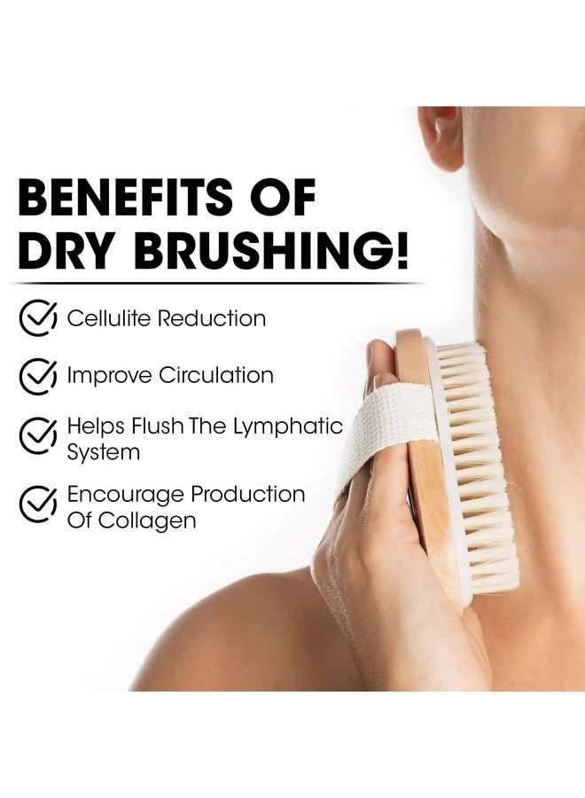 Opaz Dry Body Brush 2 Pack Natural Bristle For Dry Skin Exfoliator Scrubber Wet Or Dry Scrub Smooth Cellulite Stimulate Blood Flow - Image 5