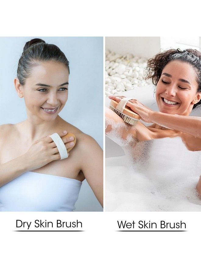Opaz Dry Body Brush 2 Pack Natural Bristle For Dry Skin Exfoliator Scrubber Wet Or Dry Scrub Smooth Cellulite Stimulate Blood Flow - Image 4