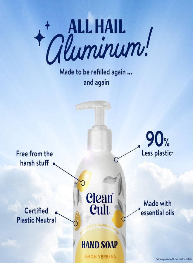 Cleancult - Lemon Verbena - Moisturizing Liquid Hand Soap - Refillable Aluminum Bottle - Made with Aloe Vera - Nourishes & Moisturizes Dry & Sensitive Skin - 12 oz - 1 Pack - Image 3