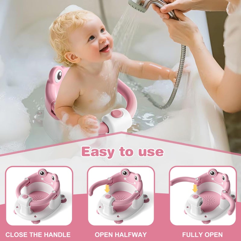 wiqins Baby Bath Seat for Babies 6 Months & up Non-Slip Toddler Bath Seats for Sitting Up Infant Bathtub Chair with Suction Cups and Soft Cushion for Baby Shower Tub Seat - Image 2
