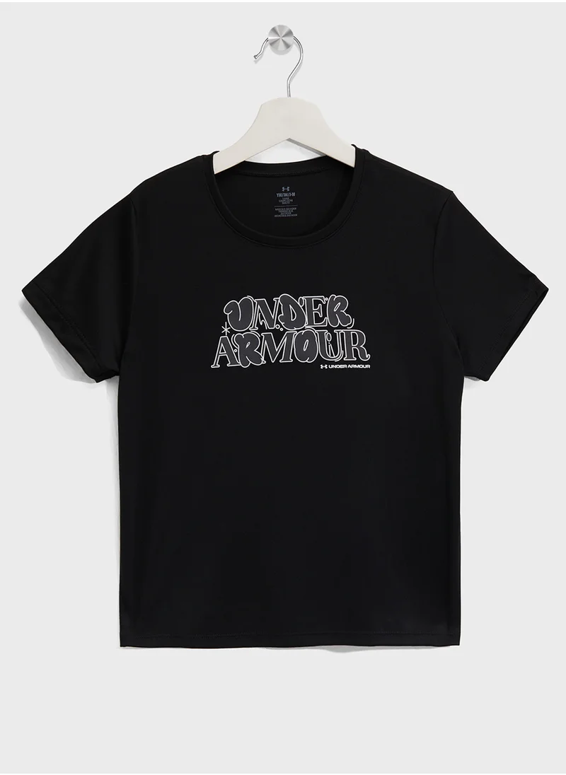 اندر ارمور Youth Tech Wordmark T-Shirt