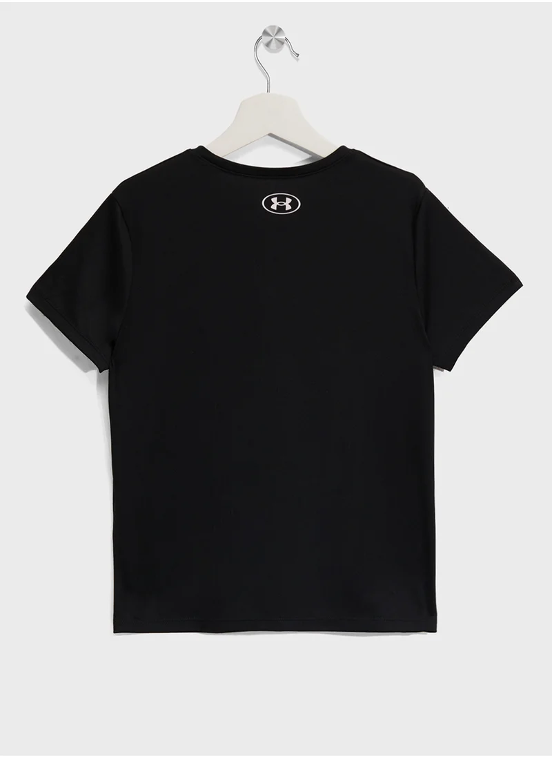 اندر ارمور Youth Tech Wordmark T-Shirt