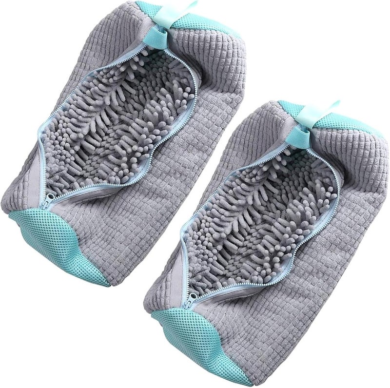 FUULOXE 2 Pcs Shoe Washing Machine Bags Laundry Shoe Bags With Self-locking Zipper for Washer and Dryer Reusable Shoes Cleaning Bag for Sneaker Tennis Shoes Unstain Cleaner Kit, grey, Shoebag-grey - Image 1