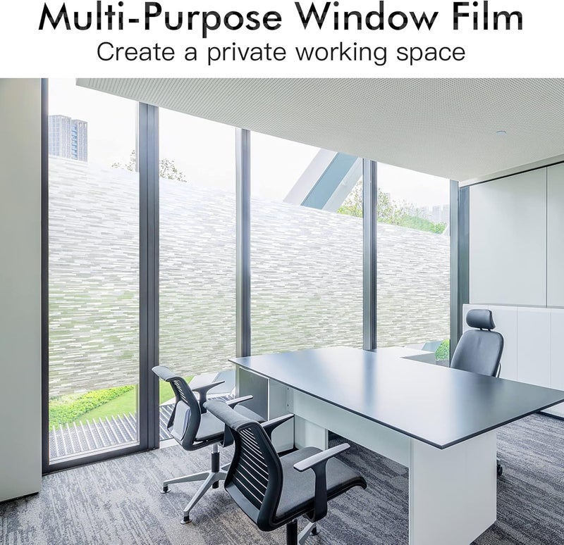 Haton Window Privacy Film, Frosted Glass Static Cling Sun Heat Blocking Window Clings, Frosting Opaque Coverings, Vinyl Removable Stickers Tint for Home Door Office, Non Adhesive 35.4" x 118.1" - Image 5