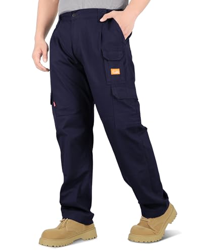 Titicaca Men's FR Cargo Pants Flame Resistant Pants Lightweight 7.5oz 100% Cotton Navy Fire Retardant Elastic Waist Pants - Image 5