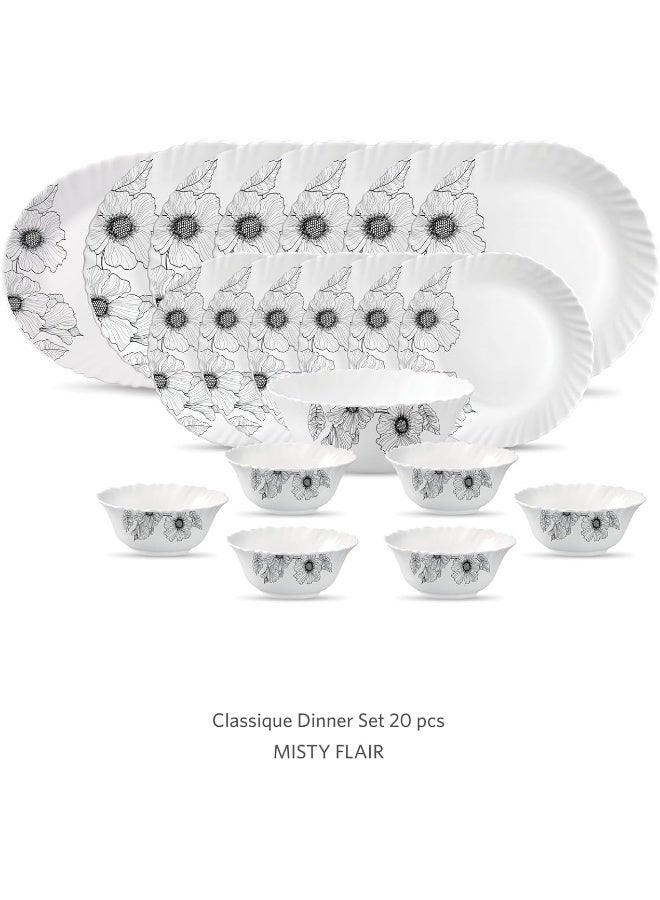 La Opala Diva Classique Dinner Set 20 Pcs Misty Flair  - Image 1