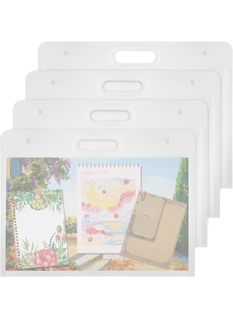 SYOSI Art Portfolio Folder for Kids, Clear Plastic Waterproof Storage Bag with Handle, Art Case for Artwork, Drawing Pads, Charts, Posters, Teachers, 4 Pack, 17 x 13 Inches - Image 1