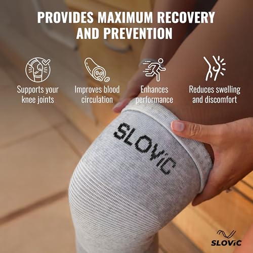 SLOVIC Knee Support for Pain Relief | Bamboo Yarn Knee Cap for Gym, Sports & Cycling | Anti-Slip & Breathable Compression Sleeve for Men & Women | Medium - Image 5