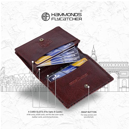 HAMMONDS FLYCATCHER Genuine Leather Card Holder Wallet for Man & Women, RFID Protected ATM/Credit Card Holder Wallet for Men with 4 Slots(Fits Upto 8 Cards), Gift for Men - Croc Brown - Image 5