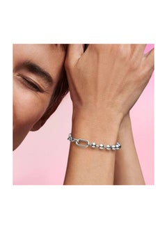 Pandora Violet Metal Bead & Link Chain Bracelet  - Image 3