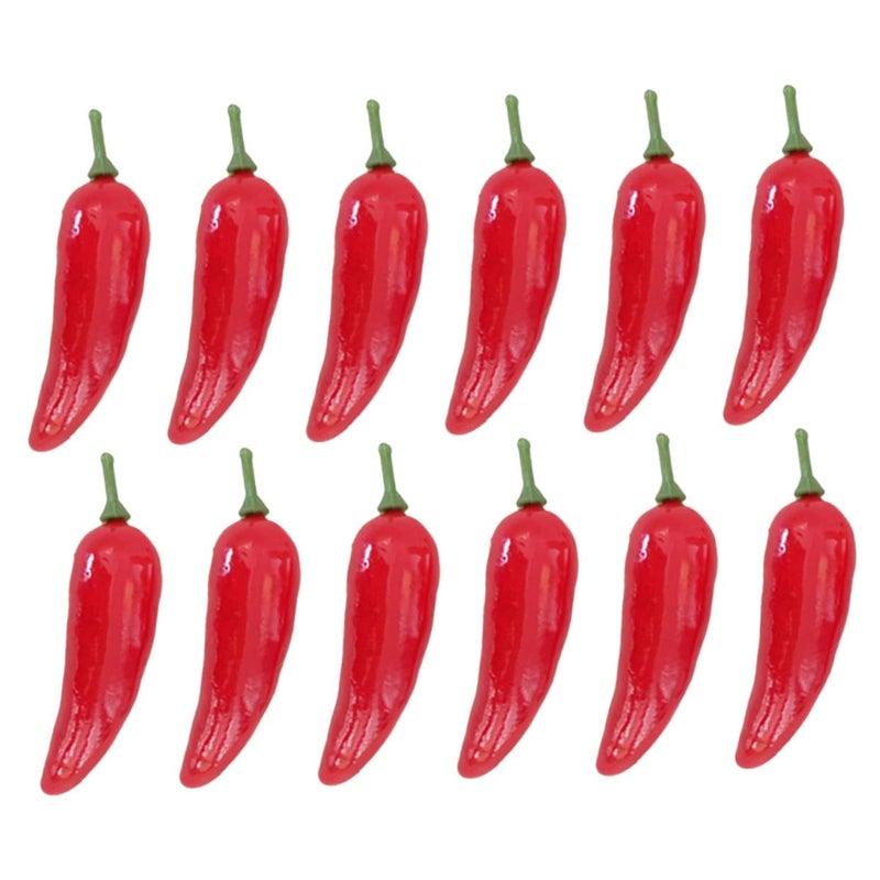 60pcs Realistic Mini Artificial Red Chili Peppers For Home Decor Photography Restaurant Display - Image 2